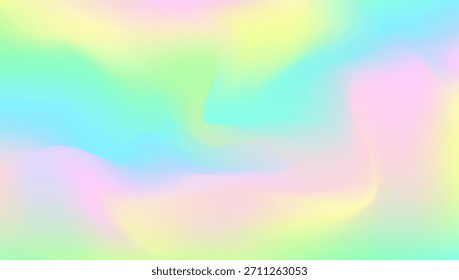 Gradiente holográfico. Textura retro psicodélica. Antecedentes Abstractas. Difuminar el Vector. Cubierta de neón. Papel de moda. Ilustración geométrica Pop. Fondo del holograma. Gradiente holográfico azul