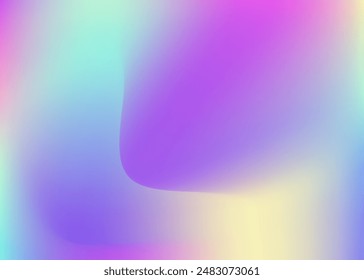 Holographic Gradient. Purple Pop Texture. Graphic Flyer. Digital Light. Metal Spectrum Illustration. Hologram Texture. Neon Vector. Abstract Background. Violet Holographic Gradient
