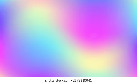 Farbverlauf. Lila weiche Textur. Pastel Flyer. Hologramm-Hintergrund. Einladung zur glänzenden Geometrie. Abstrakter Hintergrund. Popkonzept. Einhornpapier. violetter holografischer Farbverlauf