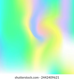 Holographic Gradient. Retro Surface. Pastel Mesh. Hippy Pop Background. Metal Flyer. Pearlescent Texture. Iridescent Texture. Blur Futuristic Invitation. Blue Holographic Gradient