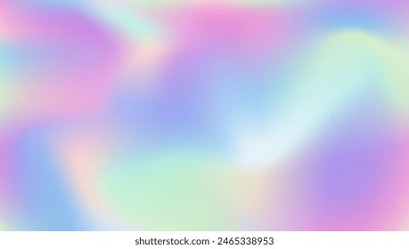 Gradiente holográfico. Invitación creativa brillante. Cubierta del arco iris. Textura Abstractas. Holograma de fondo. Luz vibrante. Superficie metálica. Fondo Retro Azul. Degradado holográfico rosado