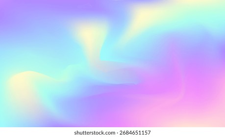 Holographic Gradient. Soft Creative Brochure. Fantasy Flyer. Purple Metal Background. Abstract Texture. Retro Effect. Girlie Paper. Iridescent Background. Blue Holographic Gradient