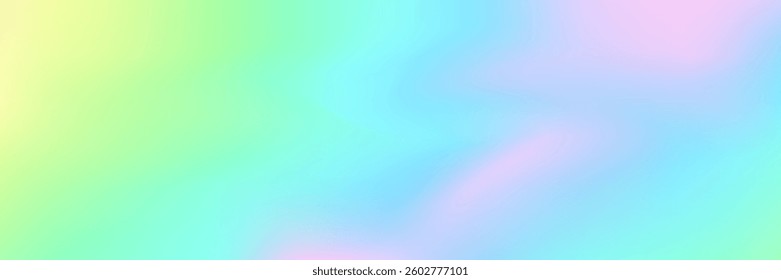 Holographic Gradient. Soft Flyer. Hologram Texture. Blur Effect. Shiny Minimalist Backdrop. Modern Light. Iridescent Background. Hippie Neon Background. Blue Holographic Gradient