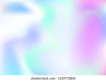 Holographic Gradient. Soft Geometric Illustration. Retro Glitch. Pink Neon Texture. Iridescent Texture. Pearlescent Background. Girlie Cover. Fashion Card. Blue Holographic Gradient