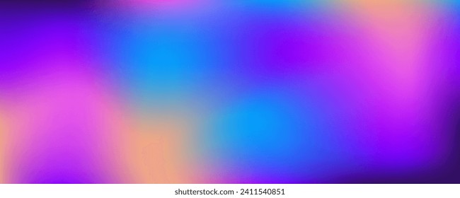 Holographic gradient textured background. Noisy bright rainbow gradation. Soft colors grainy foil. Abstract blurred fluid wallpaper. Vector illustration