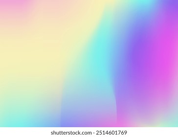 Holographic Gradient. Unicorn Paper. Pearlescent Texture. Pink Soft Texture. Retro Poster. Rainbow Cover. Abstract Background. Neon Geometry Invitation. Violet Holographic Gradient