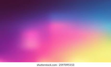 Holographic gradient vector background. Neon modern illustration with pastel rainbow unicorn color palette. Hologram colors liquid background. Soft blur gradient holographic backdrop design