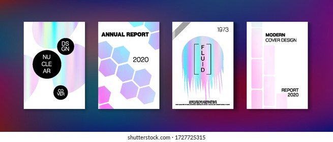 Fondo del vector de gradiente holográfico. Cubierta Desenfocada Del Holograma De Superposición De Gradiente Perlectante.  Juego de tapas holográficas para empresas. Plantilla de impresión de la revista Rainbow. Diseño de moda brillante de Fluid Holo.
