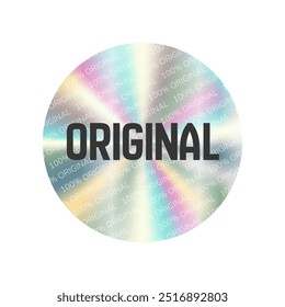 Holographic gradient vector sticker, label sale hologram emblem label for shop online sale premium quality. Original product sign. Web design, e-commercial, great for any products.