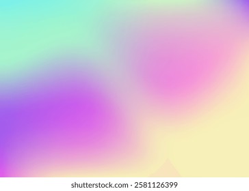 Holographic Gradient. Vibrant Cover. Plastic Card. Retro Spectrum Backdrop. Neon Poster. Blue Blur Background. Abstract Texture. Hologram Texture. Purple Holographic Gradient