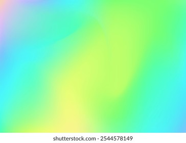 Gradiente holográfico. Vibrante volante. Plantilla futurista retro. Hippie fondo brillante. Textura holográfica. Textura Abstractas. Luz borrosa. Efecto suave. Gradiente holográfico azul