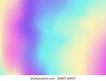 Holographic Gradient. Vibrant Foil. Retro Surface. Pearlescent Texture. Blur Geometric Illustration. Violet Neon Background. Abstract Texture. Unicorn Fluid. Pink Holographic Gradient