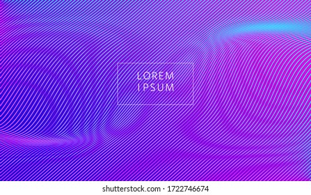 Fondo vectorial de franjas onduladas holográficas de gradiente. Para su creativa portada de diseño, libro, impresión, tarjeta de regalo, moda.