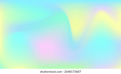 Holographic Gradient. Yellow Blur Background. Pearlescent Texture. Shiny Cover. Hologram Texture. Metal Pattern. Fashion Flyer. Neon Holography Illustration. Green Holographic Gradient
