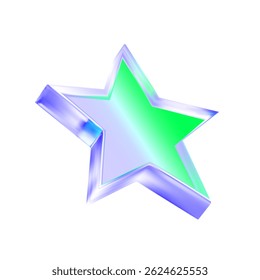Holographic green 3D vector star with glossy surface and digital gradient. Suitable for eco branding, digital interface, futuristic design, and sustainability-themed projects. - Powered by Shutterstock - Get 15% off with code: PIKWIZARD15