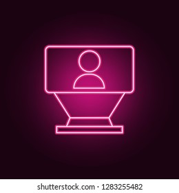 Holographic image icon. Elements of artificial in neon style icons. Simple icon for websites, web design, mobile app, info graphics