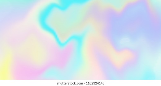 Holographic iridescent background. Rainbow hologram pattern. Trendy neon gradient pastel texture