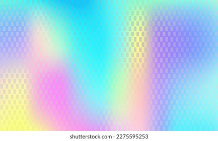 Holographic iridescent background, vector holograph foil texture and abstract rainbow pattern. Iridescent holographic foil color gradient background