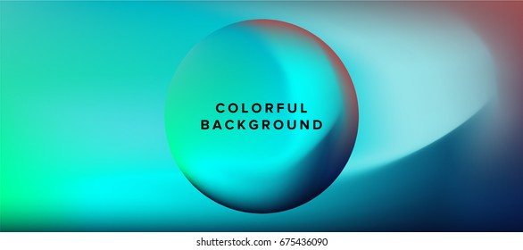 Holographic Iridescent circle. Modern futurisitc vector background for web design.