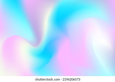 Holographic iridescent gradient background. Neon abstract vibrant illustration. Pink and blue rainbow pastel wallppaper. Vibrant vector banner.