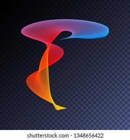 Holographic iridescent neon light effect. Vector glowing magic rainbow transparent element for your design. Beautiful flame, flare, light trail, hologram, sound wave.