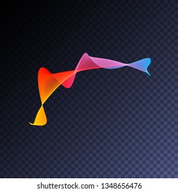 Holographic iridescent neon light effect. Vector glowing magic rainbow transparent element for your design. Beautiful flame, flare, light trail, hologram, sound wave.