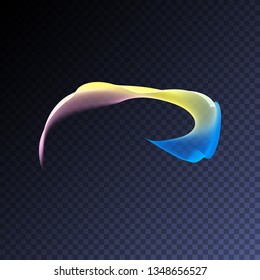 Holographic iridescent neon light effect. Vector glowing magic rainbow transparent element for your design. Beautiful flame, flare, light trail, hologram, sound wave.