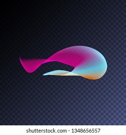 Holographic iridescent neon light effect. Vector glowing magic rainbow transparent element for your design. Beautiful flame, flare, light trail, hologram, sound wave.