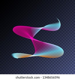 Holographic iridescent neon light effect. Vector glowing magic rainbow transparent element for your design. Beautiful flame, flare, light trail, hologram, sound wave.