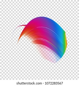 Holographic iridescent wavy transparent element.  Glowing vector light effect. Creative rainbow shape for your beautiful design.