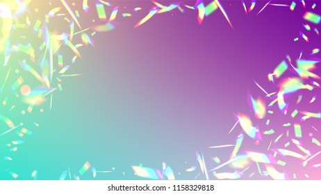 Holographic Light Glitch Effect. Iridescent Background. 
Vector Rainbow Gradient with Sunshine Glare.  
Mesh Holographic Foil. Trendy Hologram Vector Background. Creative Festive Backdrop. 
