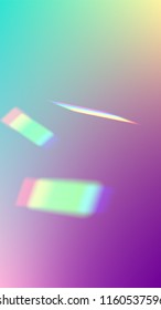 Holographic Light Glitch Effect. Iridescent Background. 
Vector Rainbow Gradient with Sunshine Glare.  
Mesh Holographic Foil. Trendy Hologram Vector Background. Creative Festive Backdrop. 
