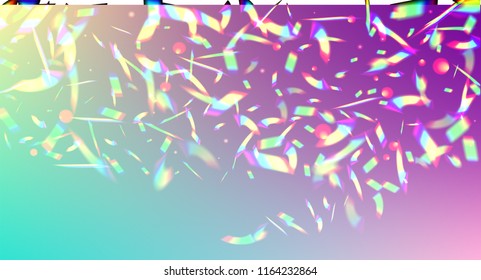 Holographic Light Glitch Effect. Iridescent Background. 
Vector Rainbow Gradient with Sunshine Glare.  
Mesh Holographic Foil. Trendy Hologram Vector Background. Creative Festive Backdrop. 
