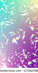 Holographic Light Glitch Effect. Iridescent Background. 
Vector Rainbow Gradient with Sunshine Glare.  Creative Festive Backdrop. 
Mesh Holographic Foil. Trendy Hologram Vector Background.