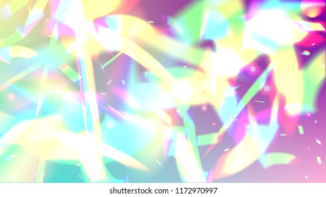 Holographic Light Glitch Effect. Iridescent Background. 
Vector Rainbow Gradient with Sunshine Glare.  
Mesh Holographic Foil. Trendy Hologram Vector Background. Creative Festive Backdrop. 
