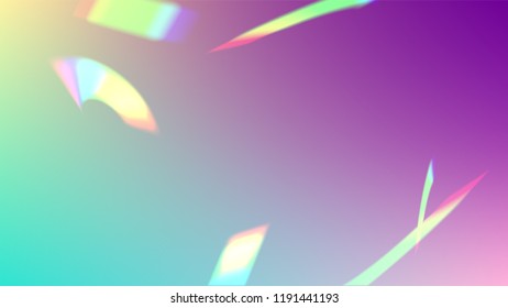 Holographic Light Glitch Effect. Iridescent Background. 
Vector Rainbow Gradient with Sunshine Glare.  
 Trendy Hologram Vector Background. Mesh Holographic Foil. Creative Festive Backdrop. 
