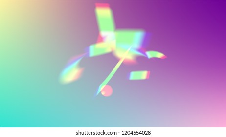 Holographic Light Glitch Effect. Iridescent Background. 
Vector Rainbow Gradient with Sunshine Glare.  
Mesh Holographic Foil. Trendy Hologram Vector Background. Creative Festive Backdrop. 
