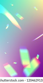 Holographic Light Glitch Effect. Iridescent Background. 
Vector Rainbow Gradient with Sunshine Glare.  
 Trendy Hologram Vector Background. Mesh Holographic Foil. Creative Festive Backdrop. 
