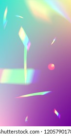 Holographic Light Glitch Effect. Iridescent Background. 
Vector Rainbow Gradient with Sunshine Glare.  Creative Festive Backdrop. 
Mesh Holographic Foil. Trendy Hologram Vector Background.
