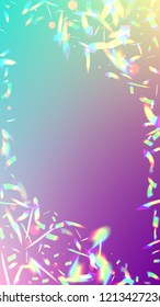 Holographic Light Glitch Effect. Iridescent Background. 
Vector Rainbow Gradient with Sunshine Glare.  
 Trendy Hologram Vector Background. Mesh Holographic Foil. Creative Festive Backdrop. 
