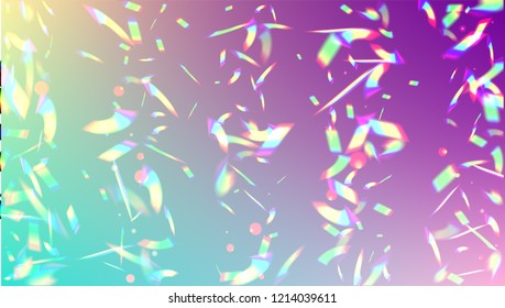Holographic Light Glitch Effect. Iridescent Background. 
Vector Rainbow Gradient with Sunshine Glare.  
Mesh Holographic Foil. Trendy Hologram Vector Background. Creative Festive Backdrop. 
