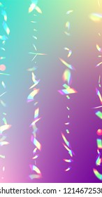 Holographic Light Glitch Effect. Iridescent Background. 
Vector Rainbow Gradient with Sunshine Glare.  
 Trendy Hologram Vector Background. Mesh Holographic Foil. Creative Festive Backdrop. 
