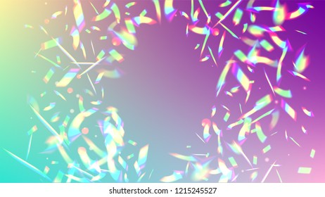 Holographic Light Glitch Effect. Iridescent Background. 
Vector Rainbow Gradient with Sunshine Glare.  
Mesh Holographic Foil. Trendy Hologram Vector Background. Creative Festive Backdrop. 
