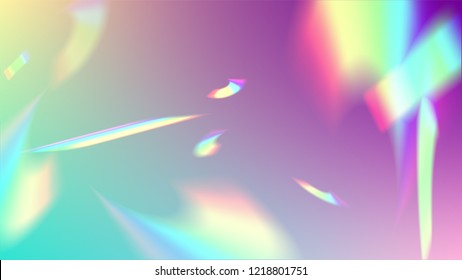 Holographic Light Glitch Effect. Iridescent Background. 
Vector Rainbow Gradient with Sunshine Glare.  
Mesh Holographic Foil. Trendy Hologram Vector Background. Creative Festive Backdrop. 
