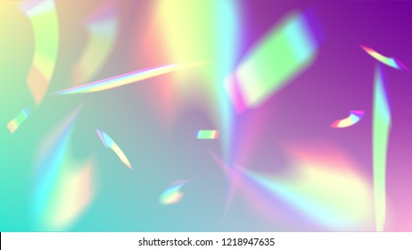 Holographic Light Glitch Effect. Iridescent Background. 
Vector Rainbow Gradient with Sunshine Glare.  
Mesh Holographic Foil. Trendy Hologram Vector Background. Creative Festive Backdrop. 
