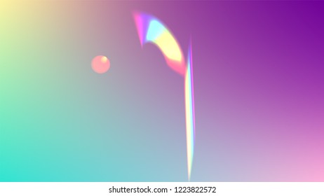 Holographic Light Glitch Effect. Iridescent Background. 
Vector Rainbow Gradient with Sunshine Glare.  
Mesh Holographic Foil. Trendy Hologram Vector Background. Creative Festive Backdrop. 
