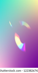 Holographic Light Glitch Effect. Iridescent Background. 
Vector Rainbow Gradient with Sunshine Glare.  Creative Festive Backdrop. 
Mesh Holographic Foil. Trendy Hologram Vector Background.