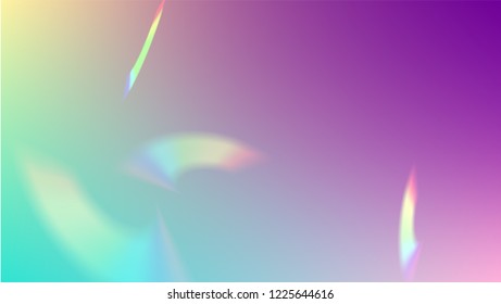 Holographic Light Glitch Effect. Iridescent Background. 
Vector Rainbow Gradient with Sunshine Glare.  Creative Festive Backdrop. 
Mesh Holographic Foil. Trendy Hologram Vector Background.
