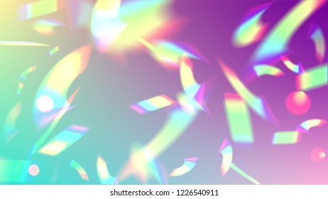 Holographic Light Glitch Effect. Iridescent Background. 
Vector Rainbow Gradient with Sunshine Glare.  
Mesh Holographic Foil. Trendy Hologram Vector Background. Creative Festive Backdrop. 
