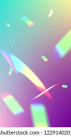 Holographic Light Glitch Effect. Iridescent Background. 
Vector Rainbow Gradient with Sunshine Glare.  Creative Festive Backdrop. 
Mesh Holographic Foil. Trendy Hologram Vector Background.
